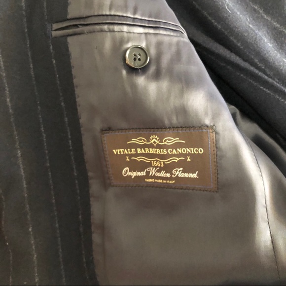 EUC SPIER & MACKAY Navy Flannel Pinstripe Suit 38R - Picture 8 of 9